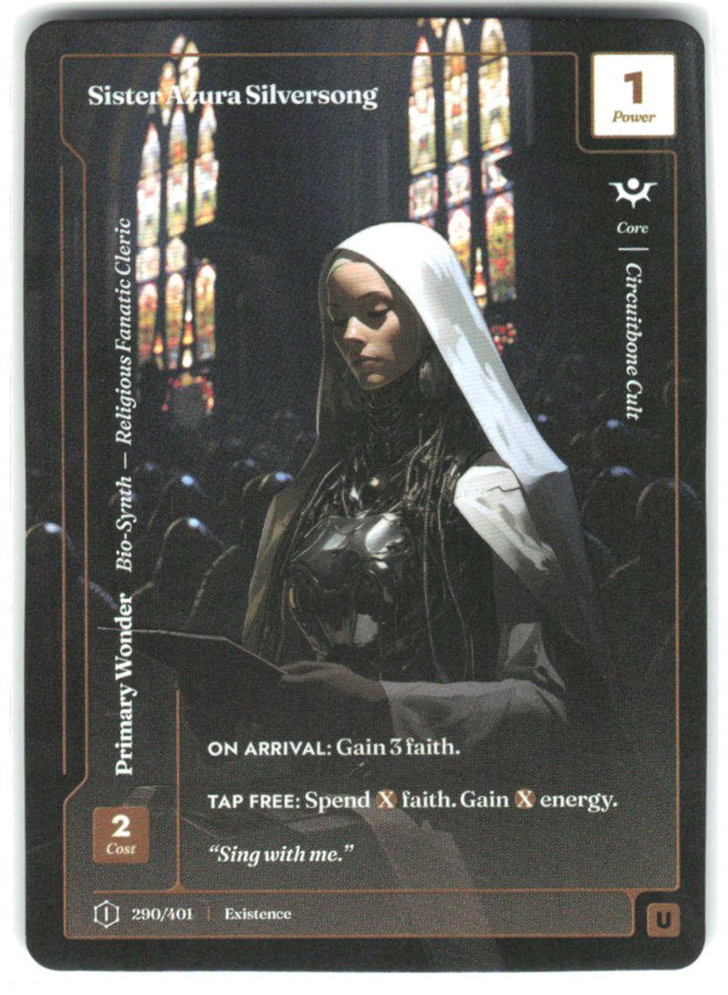 Sister Azura Silversong -290/401-Formless Foil-1st Edition Logo-Uncommon