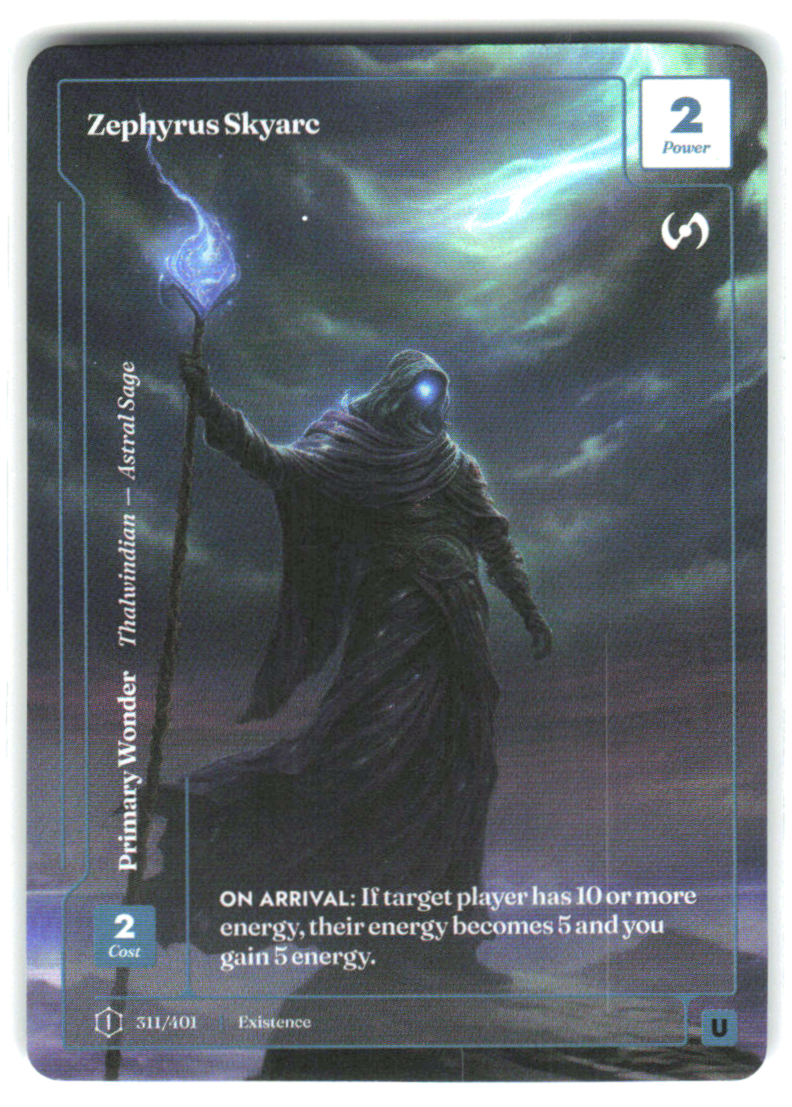 Zephyrus Skyarc -311/401-Formless Foil-1st Edition Logo-Uncommon