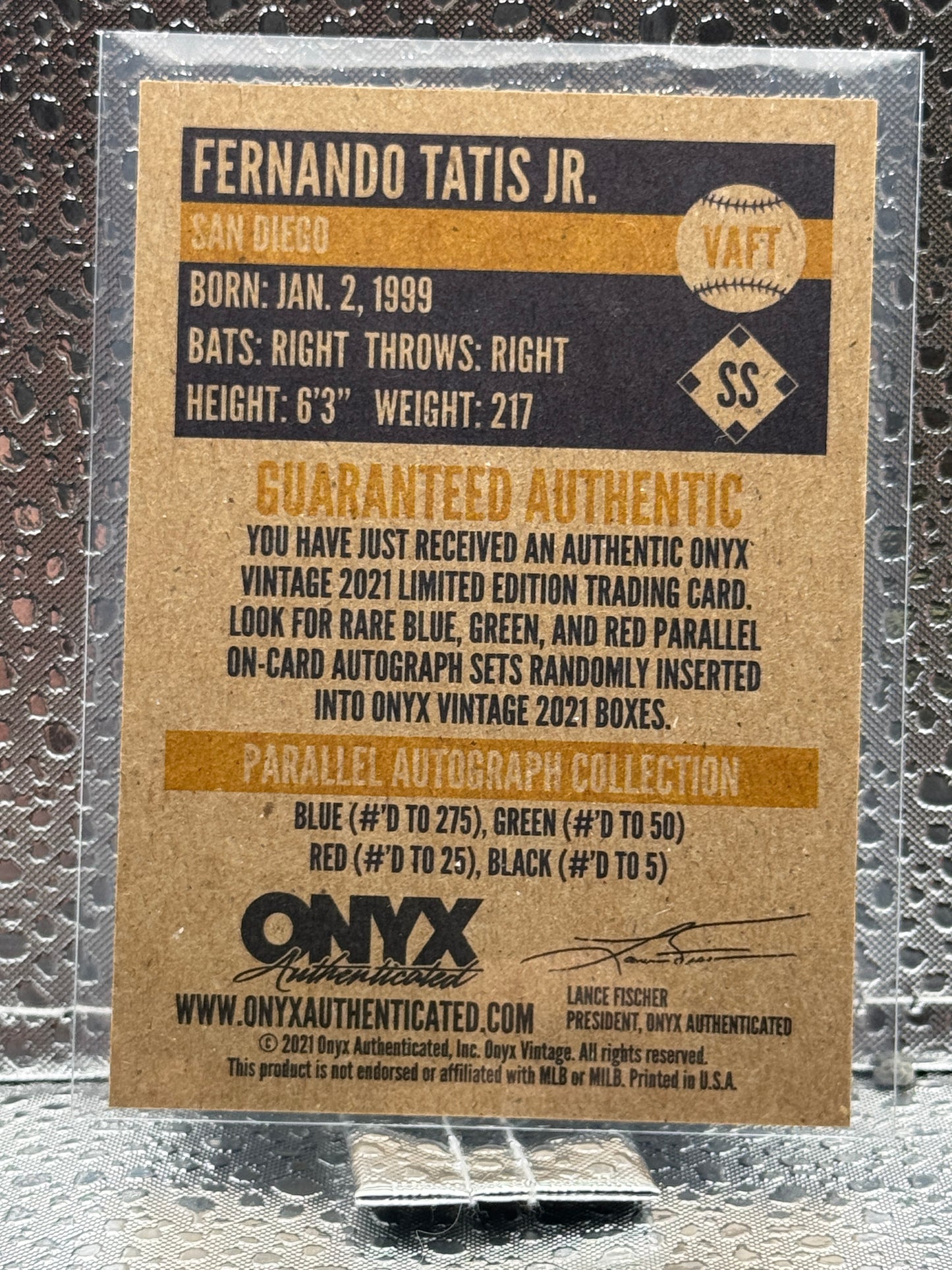2021 ONYX Fernando Tatis Jr. Blue Auto